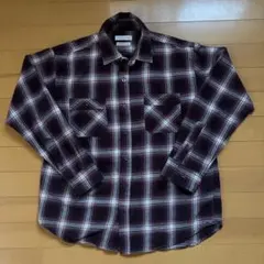 ネルシャツ 白•紫のチェック 好配色 短丈