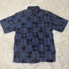 90s GRAMICCI 半袖チェックシャツ cityboy パッチワーク Mのサムネイル