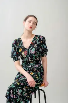 【美品】Velnica ヴェルニカ ボタニカル フラワー ロングワンピース