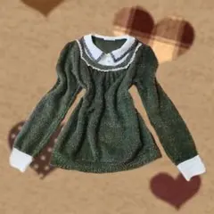 森ガール　y2K　レトロ　重ね着風　axes femm　ニット