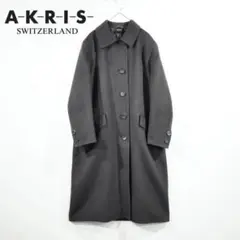 美品 AKRIS アクリス カシミヤ100％ リバーシブルコート 黒×赤 2XL