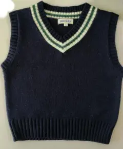 シューラルー　ネイビー Vネック ベスト　キッズ