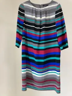 L'Equipe Yoshie Inaba ストライプワンピース 七分袖 美品