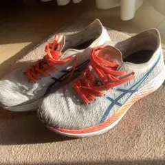ASICS ランニングシューズ グレー/オレンジ/ブルー