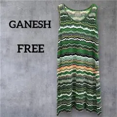 【大人気】GANESH ノースリーブワンピース FREEサイズ エスニックのサムネイル