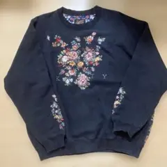 ketty 豪華花柄刺繍の黒トレーナー Mのサムネイル