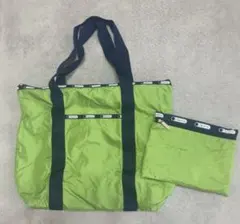 新品未使用☆レスポートサック　ナイロン トートバッグ エコバッグ　ポーチ付き　緑