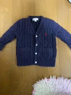 ポロラルフローレン　ネイビー ケーブルニット カーディガン　　サイズ70