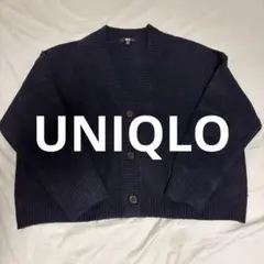 UNIQLO 短丈カーディガン ネイビー XXLのサムネイル