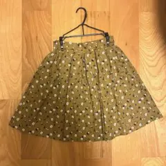 イエローベージュ 花柄 スカート