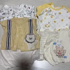 ベビー ロンパース 5枚セット 60cm〜80cm 男の子 動物柄 まとめ売り