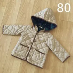 無印良品　ジャンパー　キルトコート　アウター　中綿　フード　80