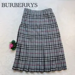 BURBERRYS バーバリーズ ノバチェック プリーツスカート グレー ウール