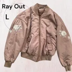 Ray Out ピンク MA-1 ジャケット 花柄 刺繍 L サイズ Y2K
