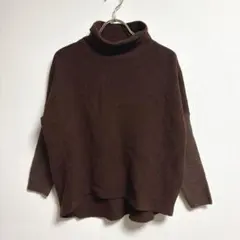 ✨良品✨ ケーティーキヨコタカセ ニット タートルネック 長袖 肉厚 茶のサムネイル