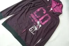 Y2K 平成 ギャル プリント フーディー ZIP パーカー レディース XXL