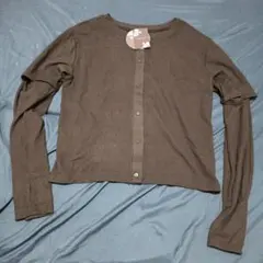 未使用　Lサイズ　ブラウン　長袖Tシャツ 　4way　着回し　テラウエアー