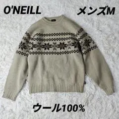 【美品】O'NEILL ノルディック柄 ウール100% ニット M メンズ ☘のサムネイル