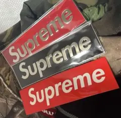 supreme BoxLogo CarEmblem カーエンブレム　赤黒セット