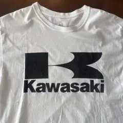 【激レア】企業ロゴ Kawasaki カワサキ ロゴ 半袖 Tシャツ 白 Lのサムネイル