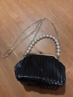 SHEIN ブラック がま口 ショルダーバッグ