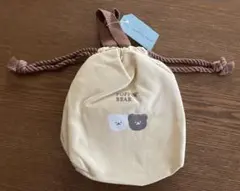 新品　POPPIN' BEAR 巾着　きんちゃくポーチ ベージュ