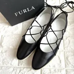 r*u様 FURLA 編み上げデザインフラットシューズ パンプス
