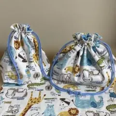 【動物柄】お弁当袋　コップ袋　ランチョンマット　ハンドメイド