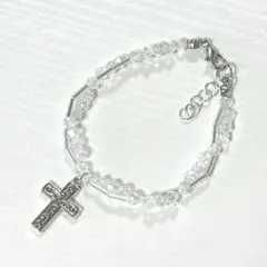 十字架 ブレスレット ビーズ ハンドメイド