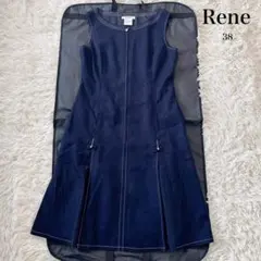 極美品　Rene　ノースリーブワンピース　フロントジップ　ビジュー　38のサムネイル