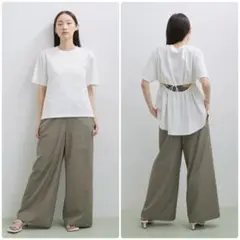 adam et rope ホワイト バックオープン 半袖トップス
