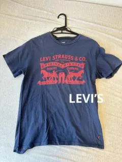 Levi's リーバイス ロゴプリント 半袖Tシャツ ネイビー Sのサムネイル