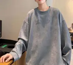 foveitaa トレーナー メンズ スエード シンプル おしゃれ