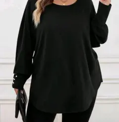 オーバーサイズ ブラック Tシャツ 長袖