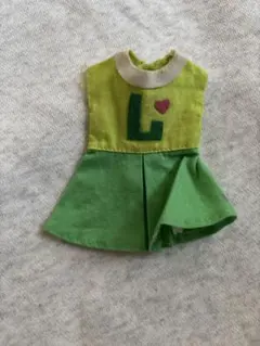 リカちゃん 着せ替え服 緑色フレアドレス　かぼちゃワイン？
