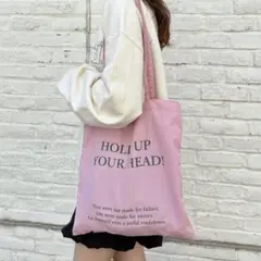 【撥水加工】カラーロゴトートバッグ / pink