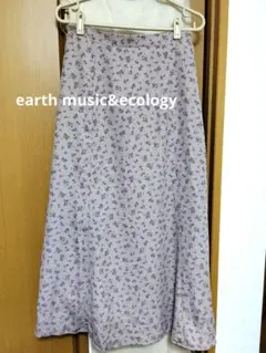 earth music＆ecology フラワープリント フレアスカート