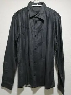 COMME CA DU MODE MEN 黒色 半艶 長袖シャツ Mサイズ