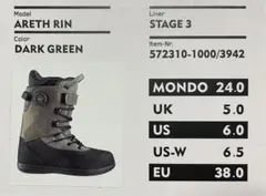 新品未使用 DEELUXE ARETH RIN 24.0cm スノーボードブーツ