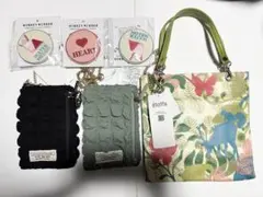 【6点セット＋おまけ】花柄バッグ2点、サコッシュウォレット2点、ミラー3点