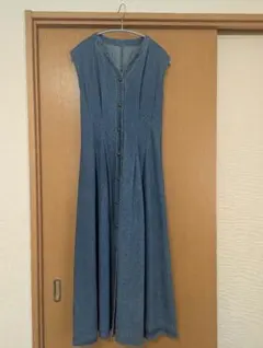 デニムノースリーブワンピース