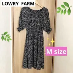 LOWRY FARM 【ローリーズファーム】ブラック花柄ワンピース　M