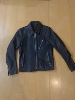 ブラック レザー シングルライダースジャケット