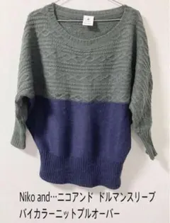 Niko and…ニコアンド ドルマンスリーブ バイカラープルオーバー