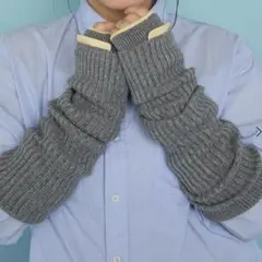 新品未使用☆yoki 2wayアーム&レッグウォーマー　グレー