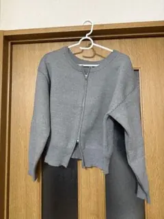 15日処分　omekashi スウェットライクジップカーディガン