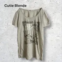 キューティーブロンド　Tシャツ　半袖　レース切替　ローズプリント　花プリントのサムネイル