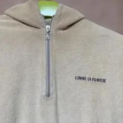 COMME CA ISM ベージュ ジップアップポロシャツ