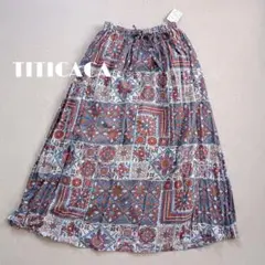 新品 TITICACA チチカカ　インド アジアン 総柄 ロングスカート　Wゴムのサムネイル