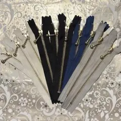 ⑥YKK 14cm玉付ファスナー 4色10本セット